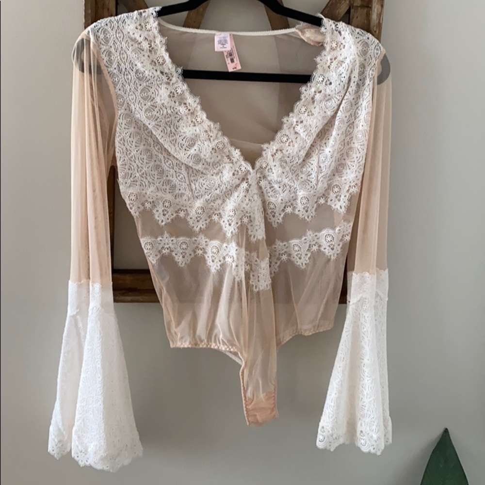 NWT Victoria’s Secret Bell Sleeve Sheer Bodysuit